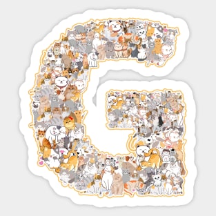 cat letter  G (the cat forms the letter G) Sticker